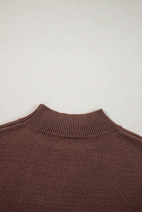 Coffee Western Howdy Boot Graphic High Neck Sweater